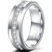 Men's Tungsten Wedding Bands with Cubic Zirconia Eternity Ring 8 mm